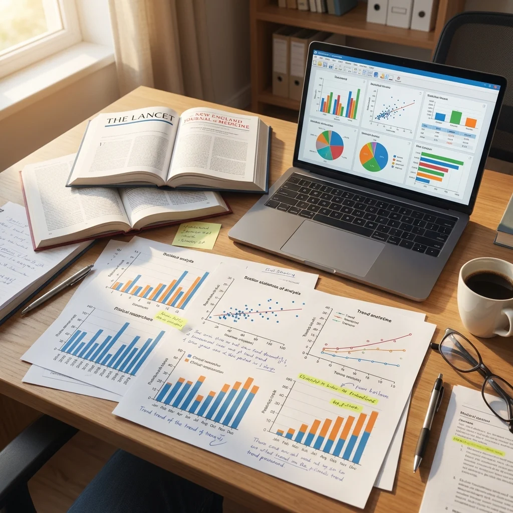Researchers analyzing clinical trial data comparing injectable versus oral HIV treatment outcomes