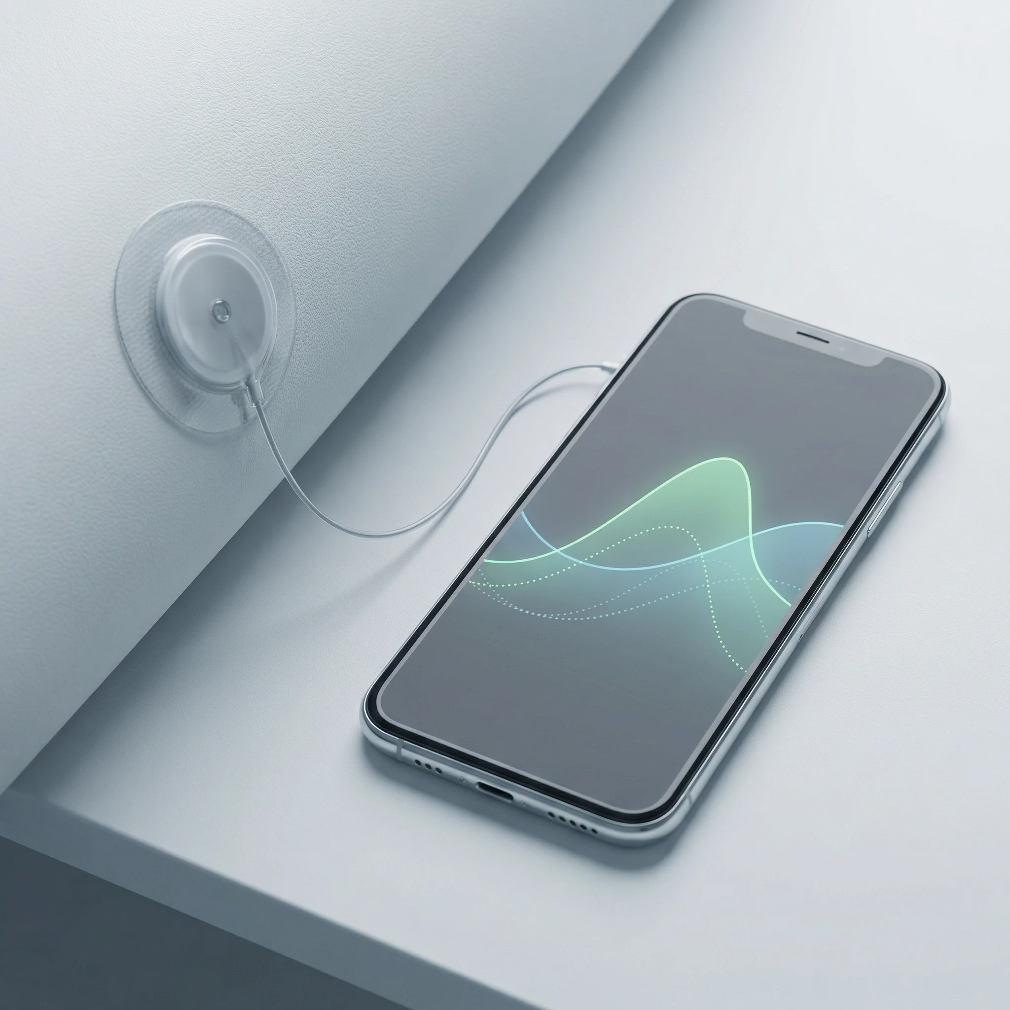 Continuous monitoring patch with phone trend interface for glucose and heart data