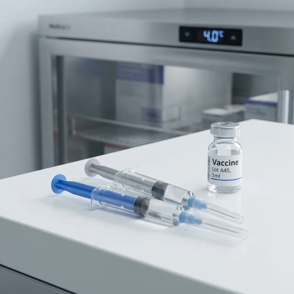 Close-up of prefilled syringes used for long-acting cabotegravir-rilpivirine injectable HIV therapy