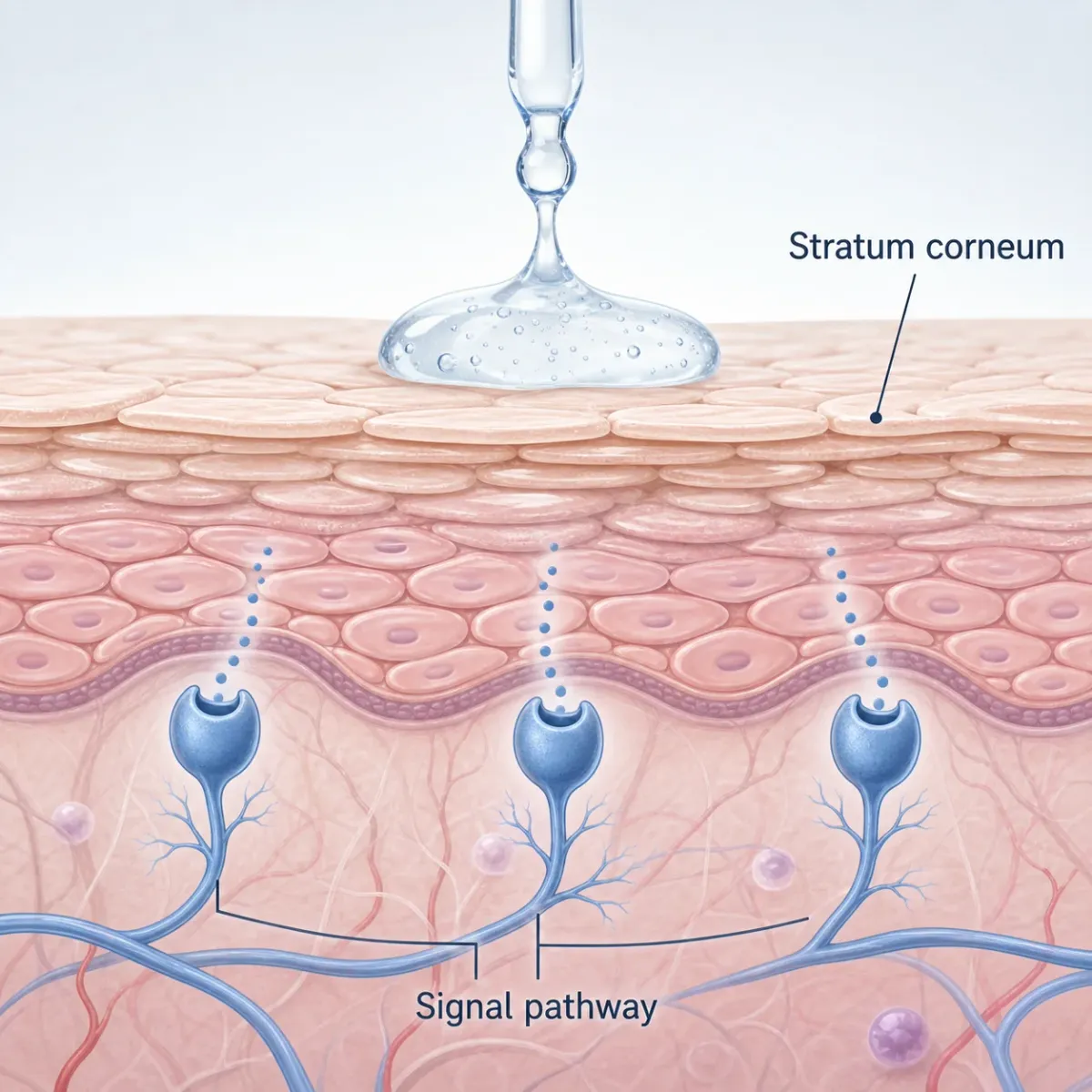 Illustration of Argireline meeting the skin barrier