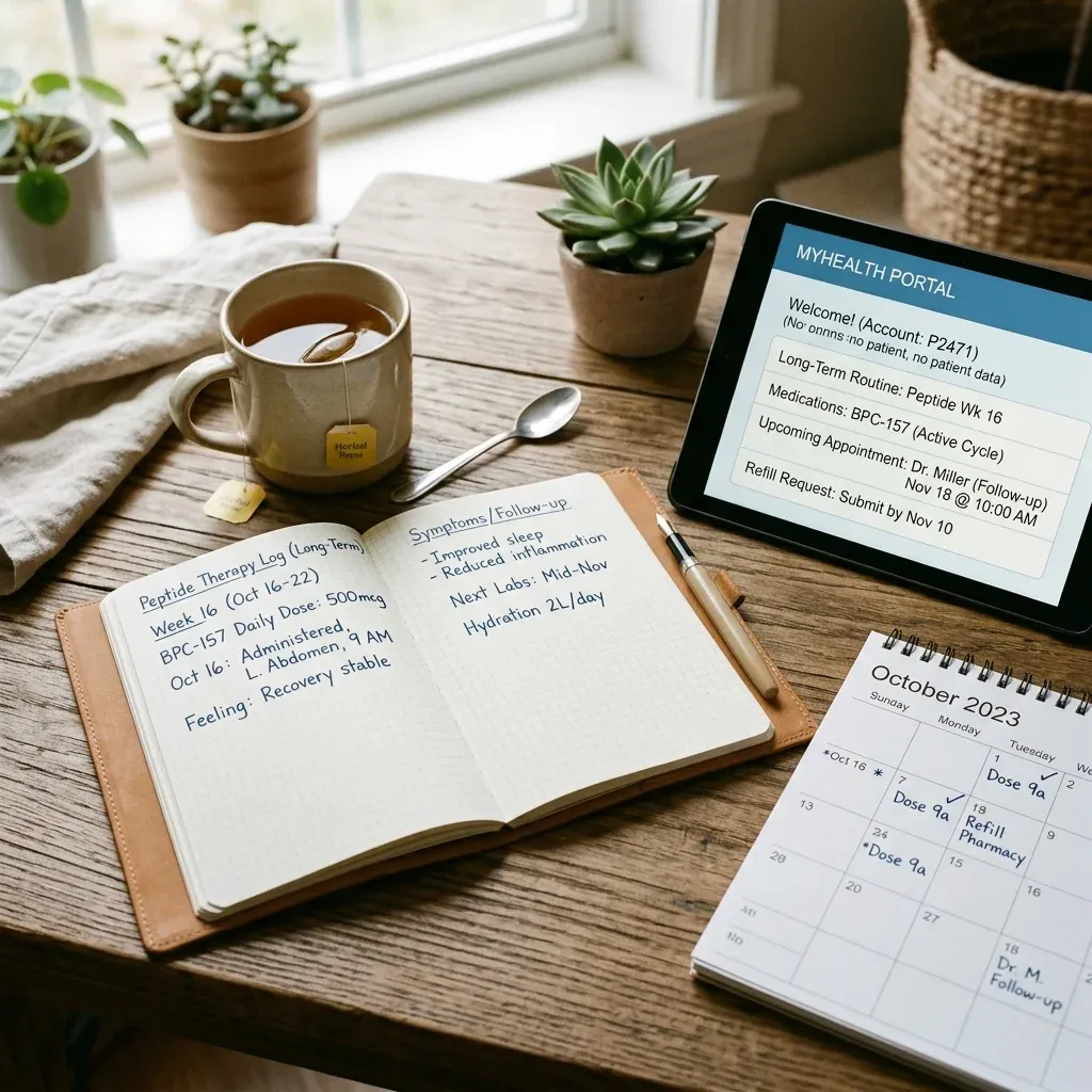 A patient portal and calendar reminders representing long-term follow-up routines