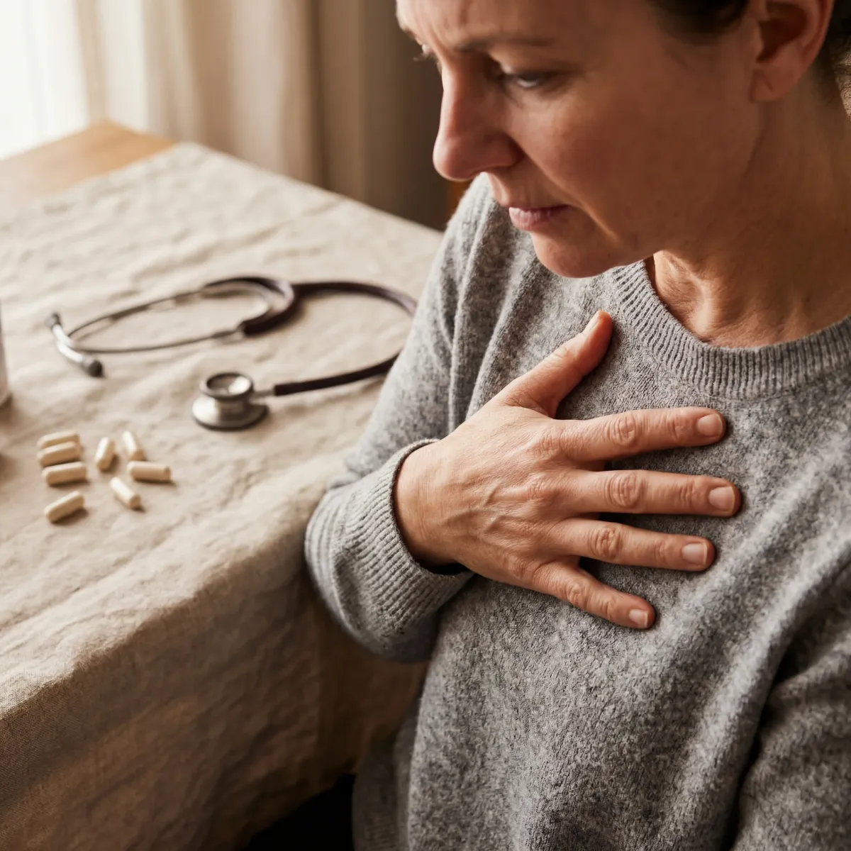 Visual guide showing early and advanced symptoms of magnesium deficiency affecting the cardiovascular system