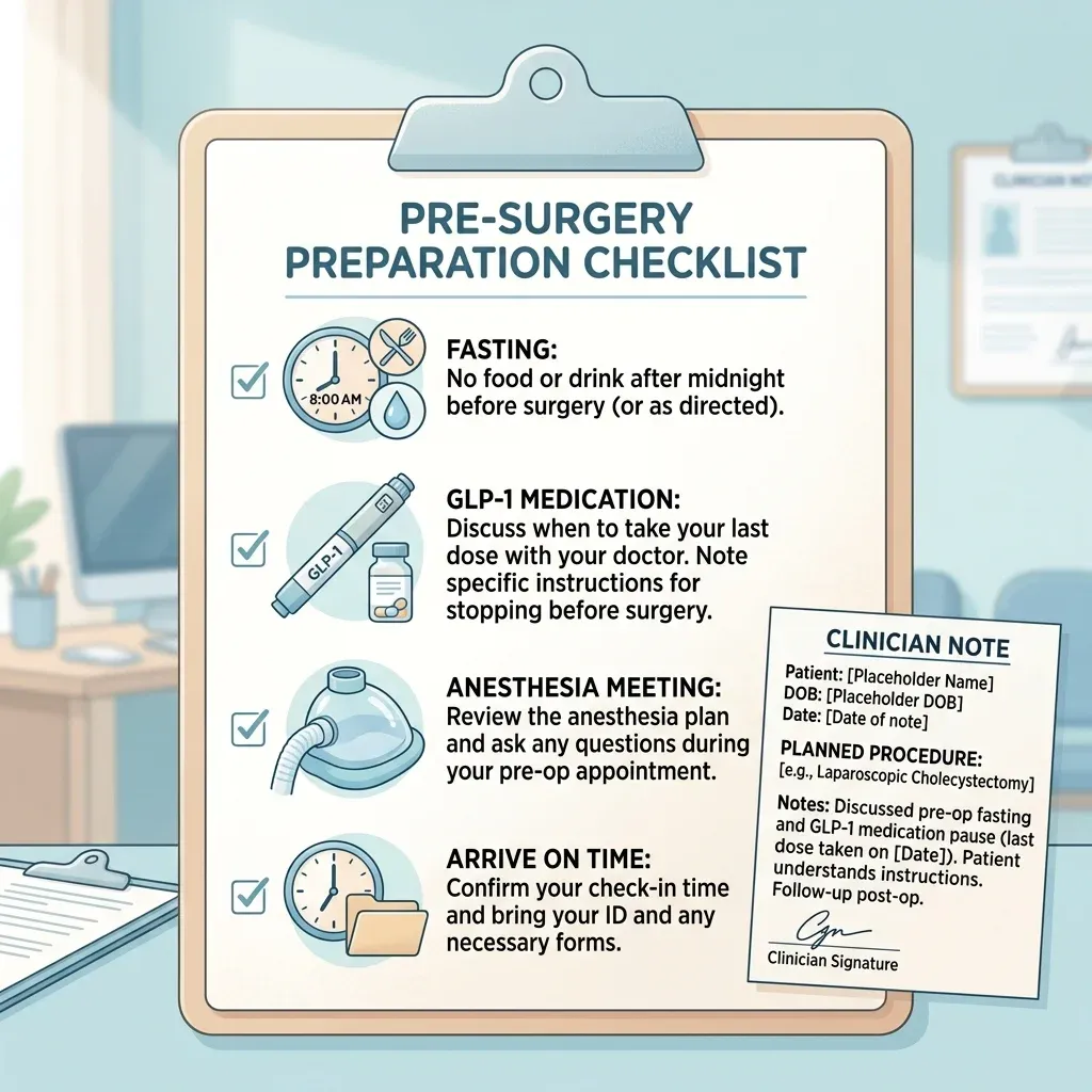 Pre-surgery checklist for patients taking GLP-1 medications