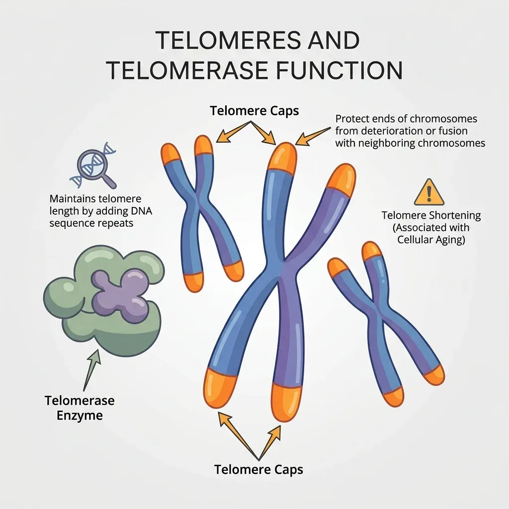 Telomere caps and telomerase concept used to explain epitalon's proposed mechanism