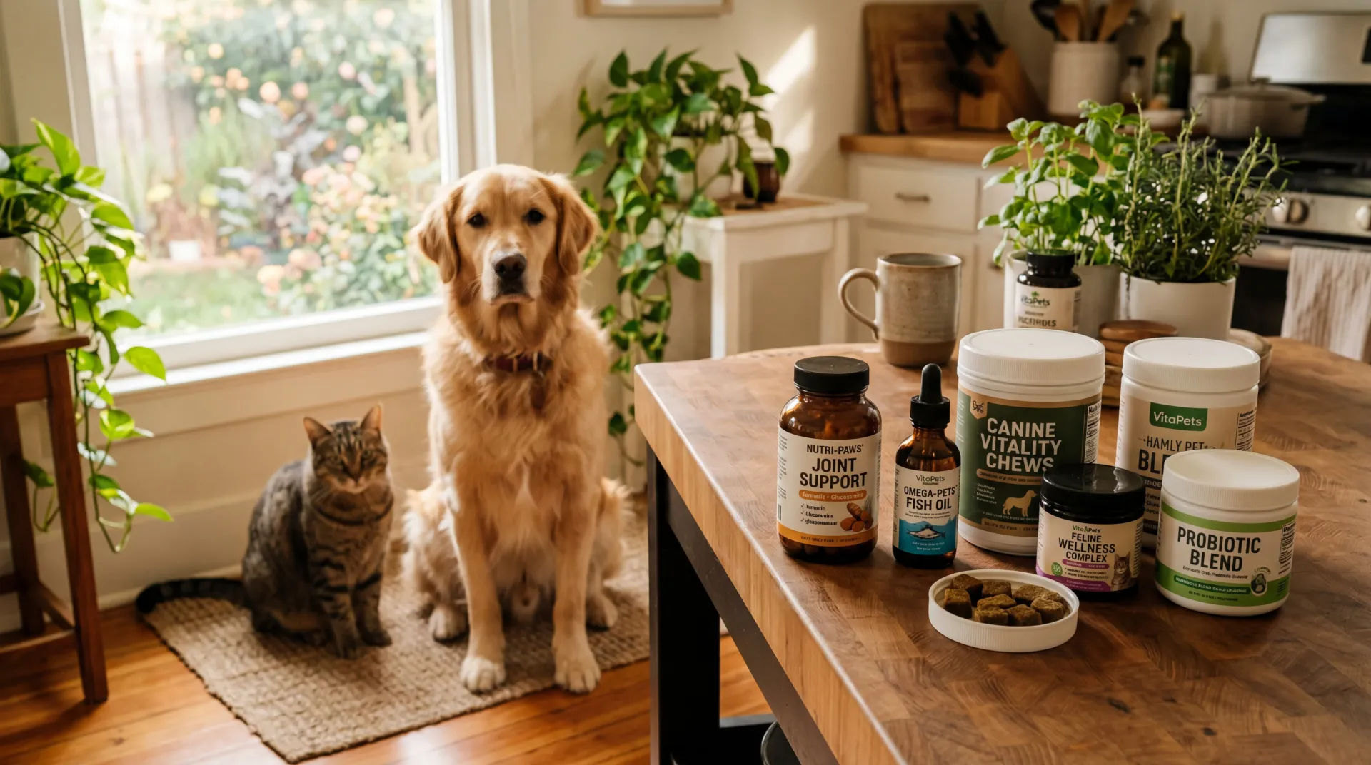 Featured visual summarizing evidence-based guidance related to Pet Supplements: CBD, Probiotics, and Joint Support for Dogs and Cats.