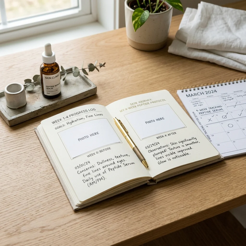 Skincare tracking setup for judging Argireline results over several weeks