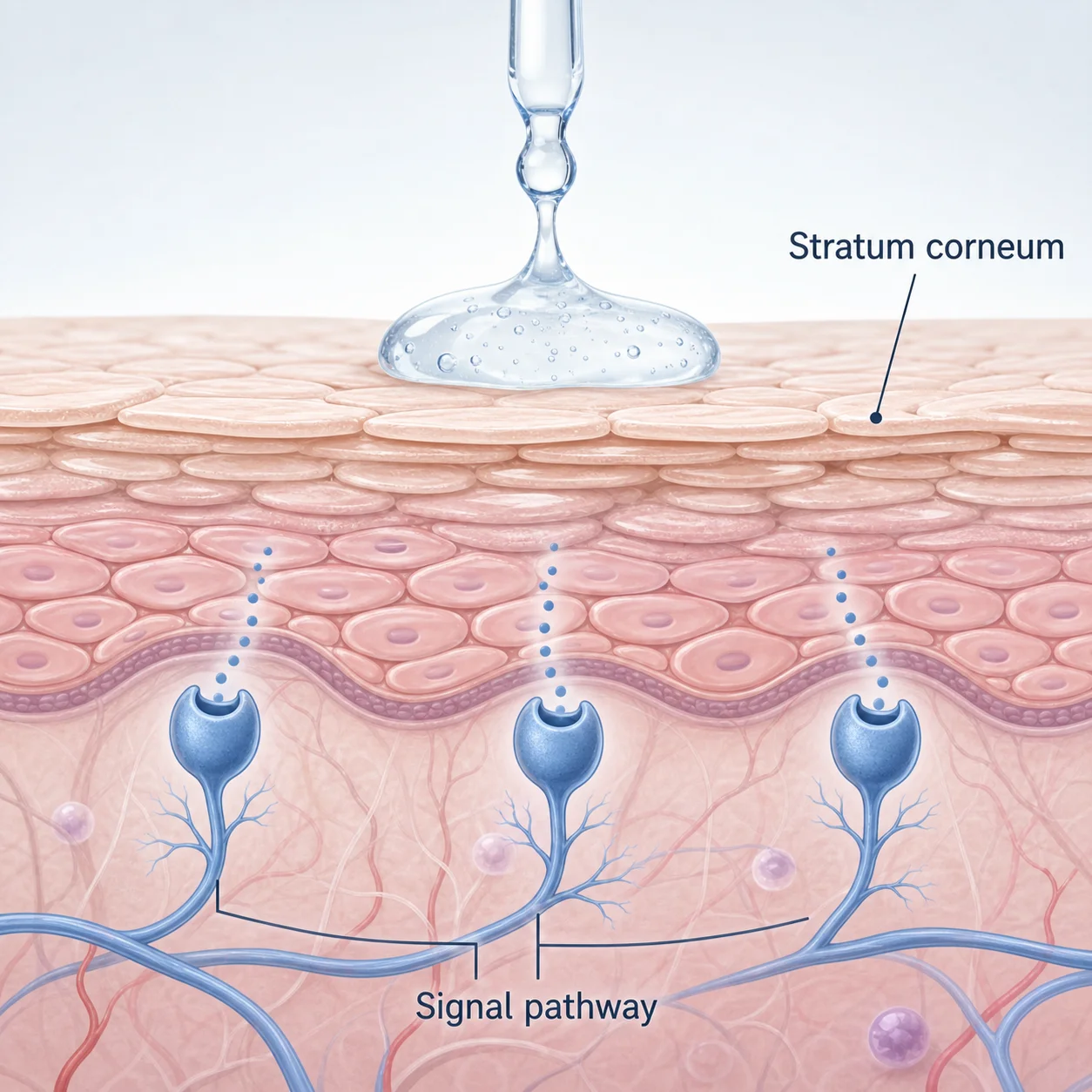 Illustration of Argireline meeting the skin barrier