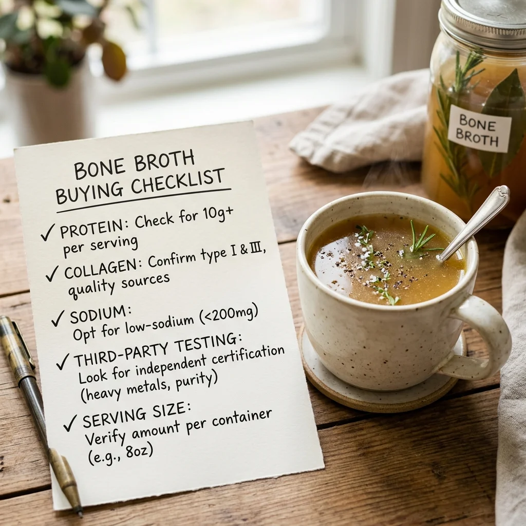 Checklist for choosing a practical bone broth product