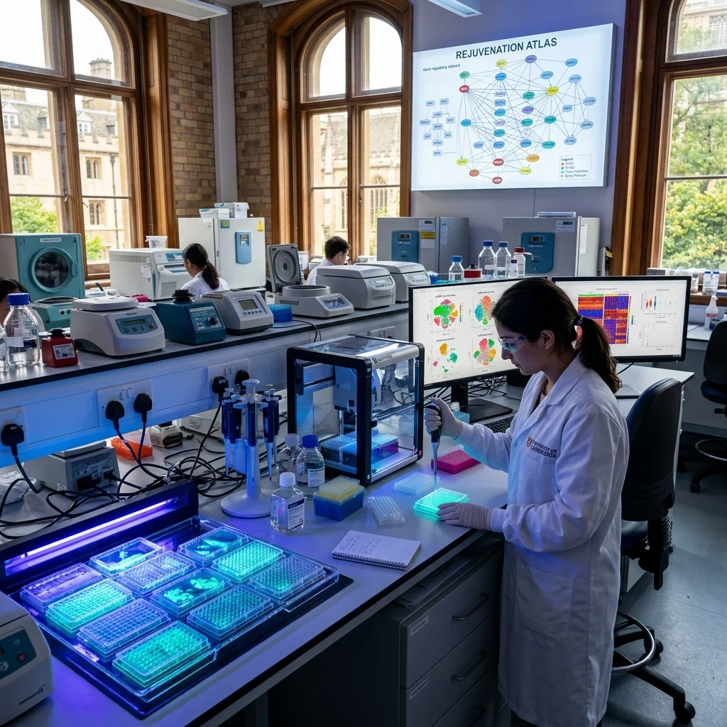 Genomics laboratory at Cambridge where clock.bio conducted its genome-wide CRISPR screen to identify rejuvenation genes