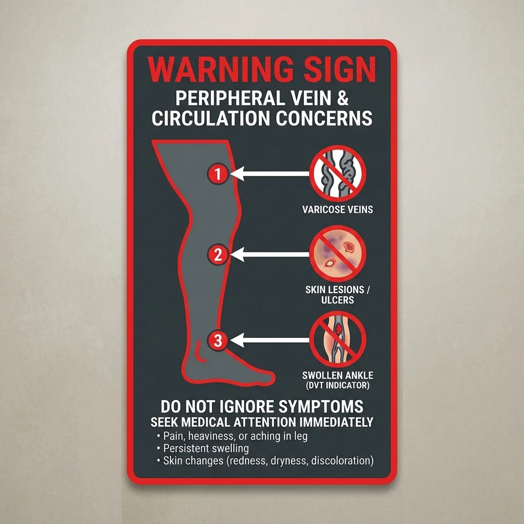Medical illustration highlighting conditions where compression boots should not be used