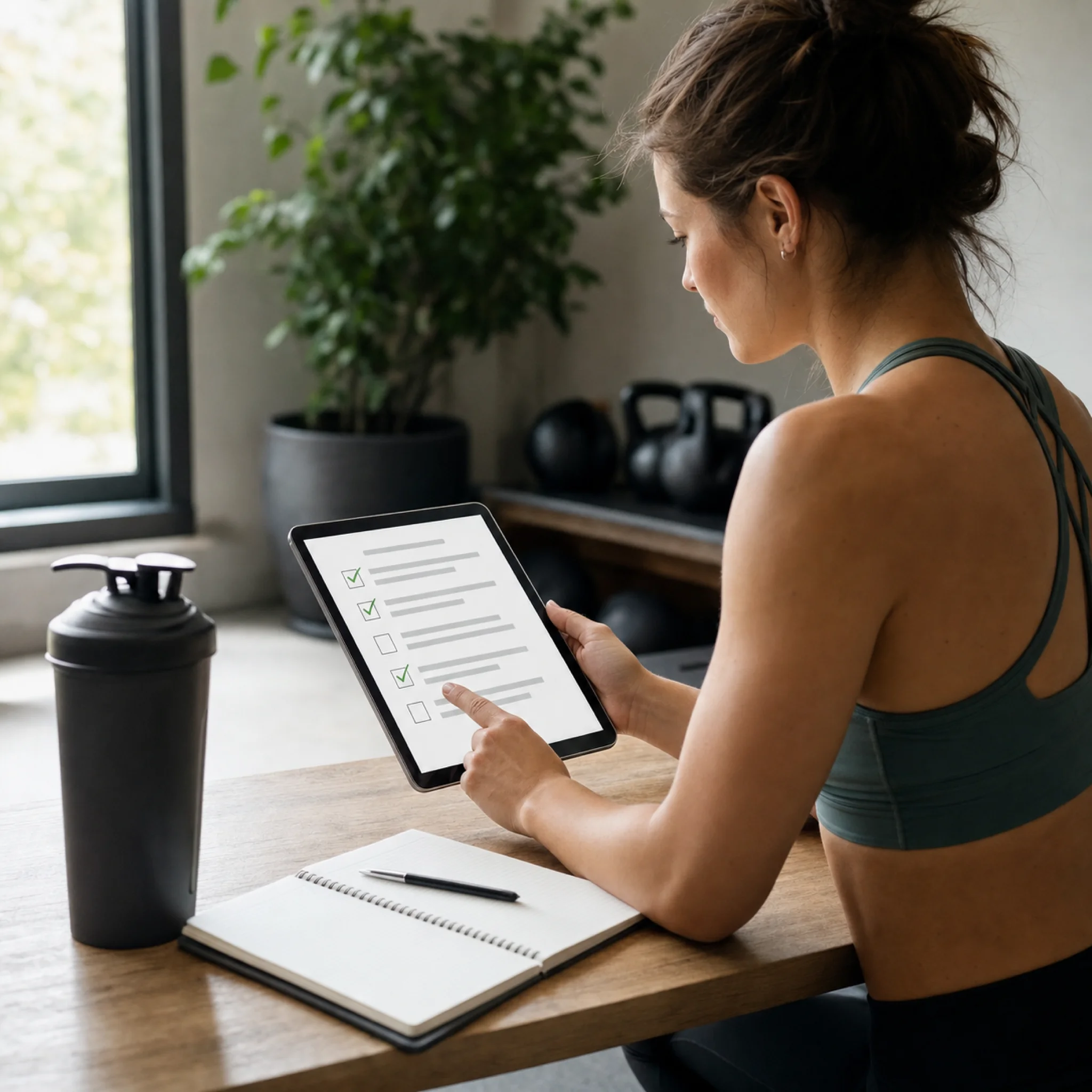 Athlete reviewing evidence and safety checklist before considering peptide claims