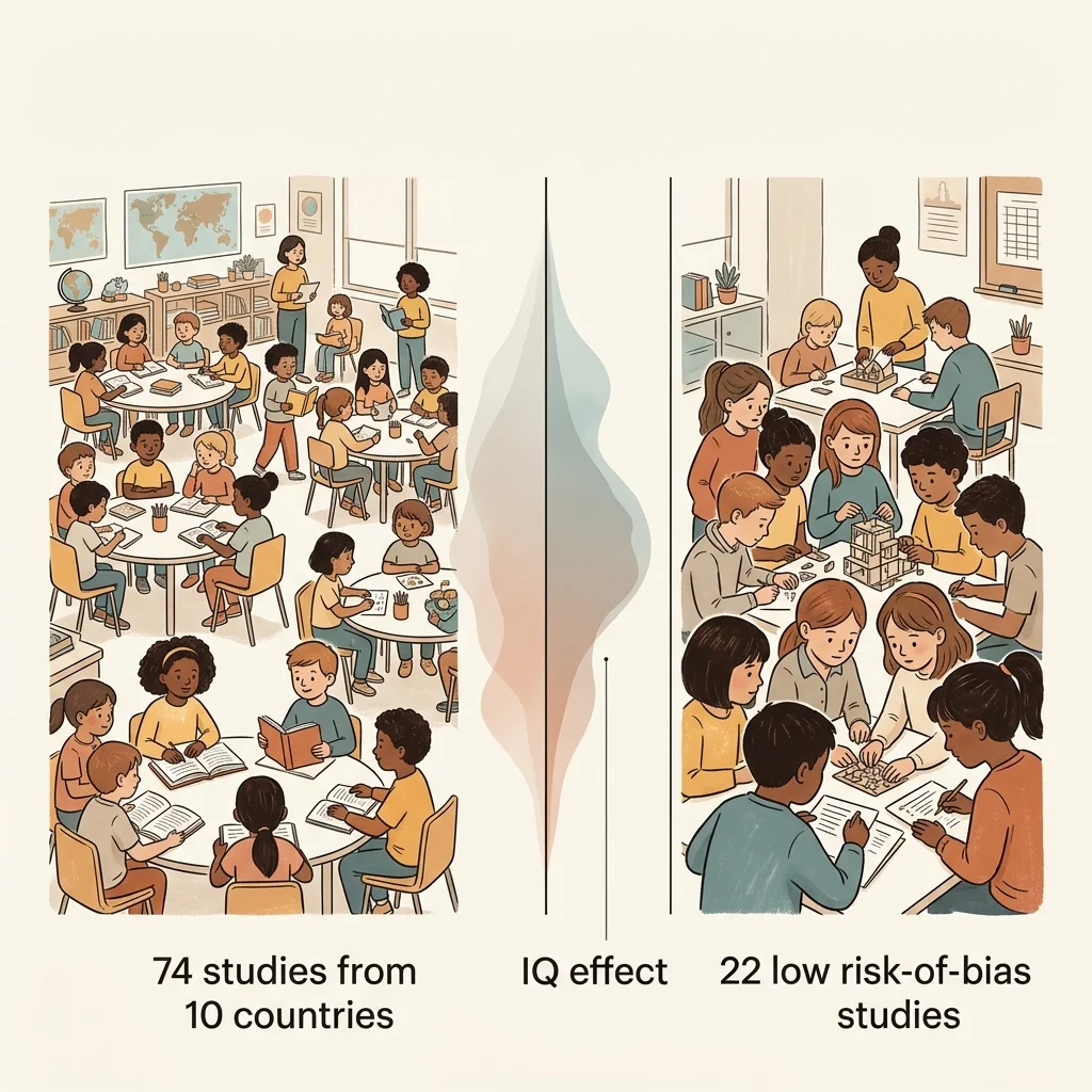 Visual comparison representing the difference between all fluoride-IQ studies and high-quality studies only