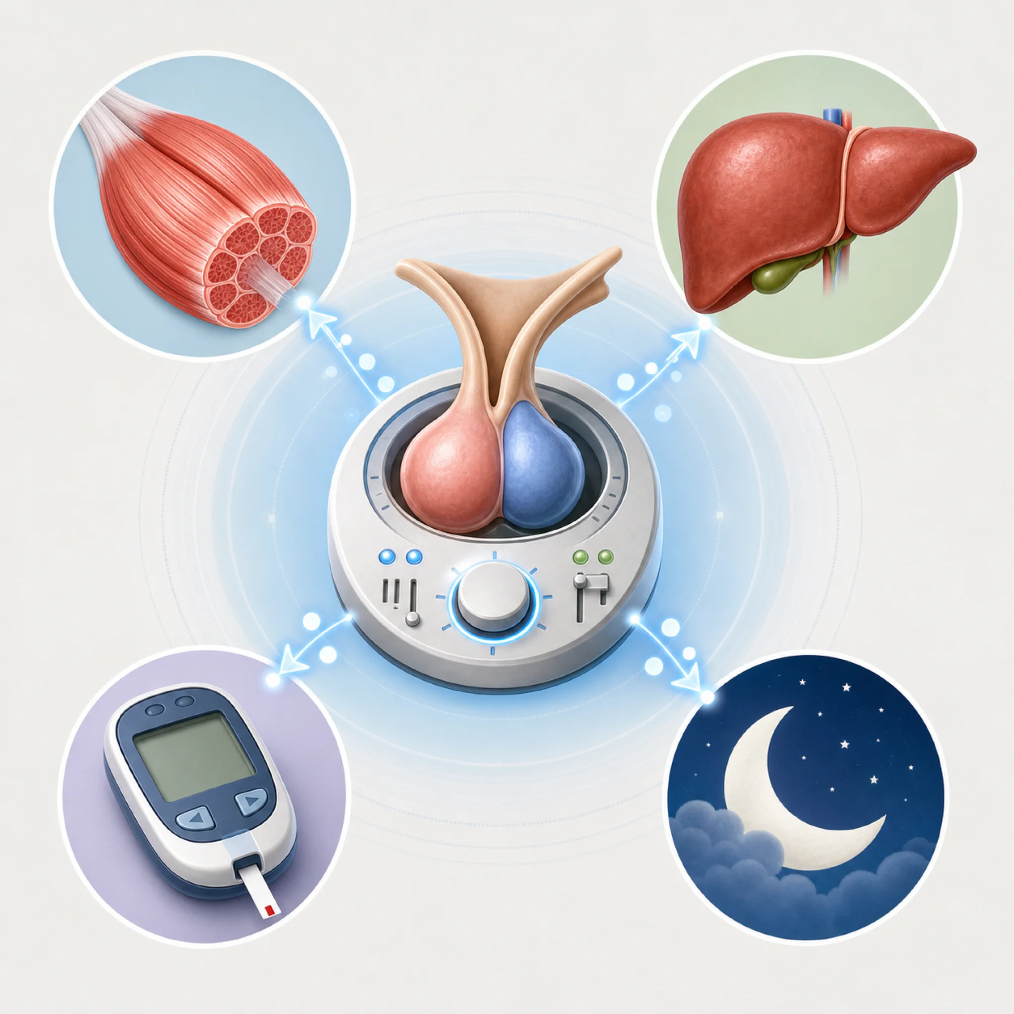 Pituitary growth hormone signaling shown as a control panel