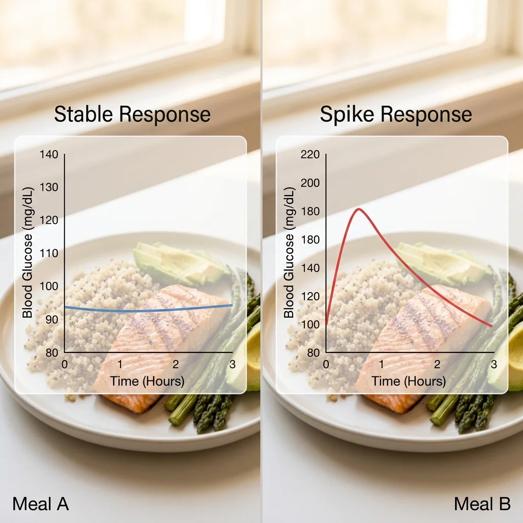 Two identical meals producing vastly different blood sugar responses in different individuals
