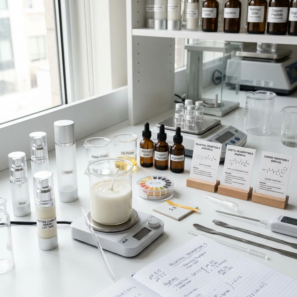 Cosmetic formulation tools showing why delivery and stability matter for peptides