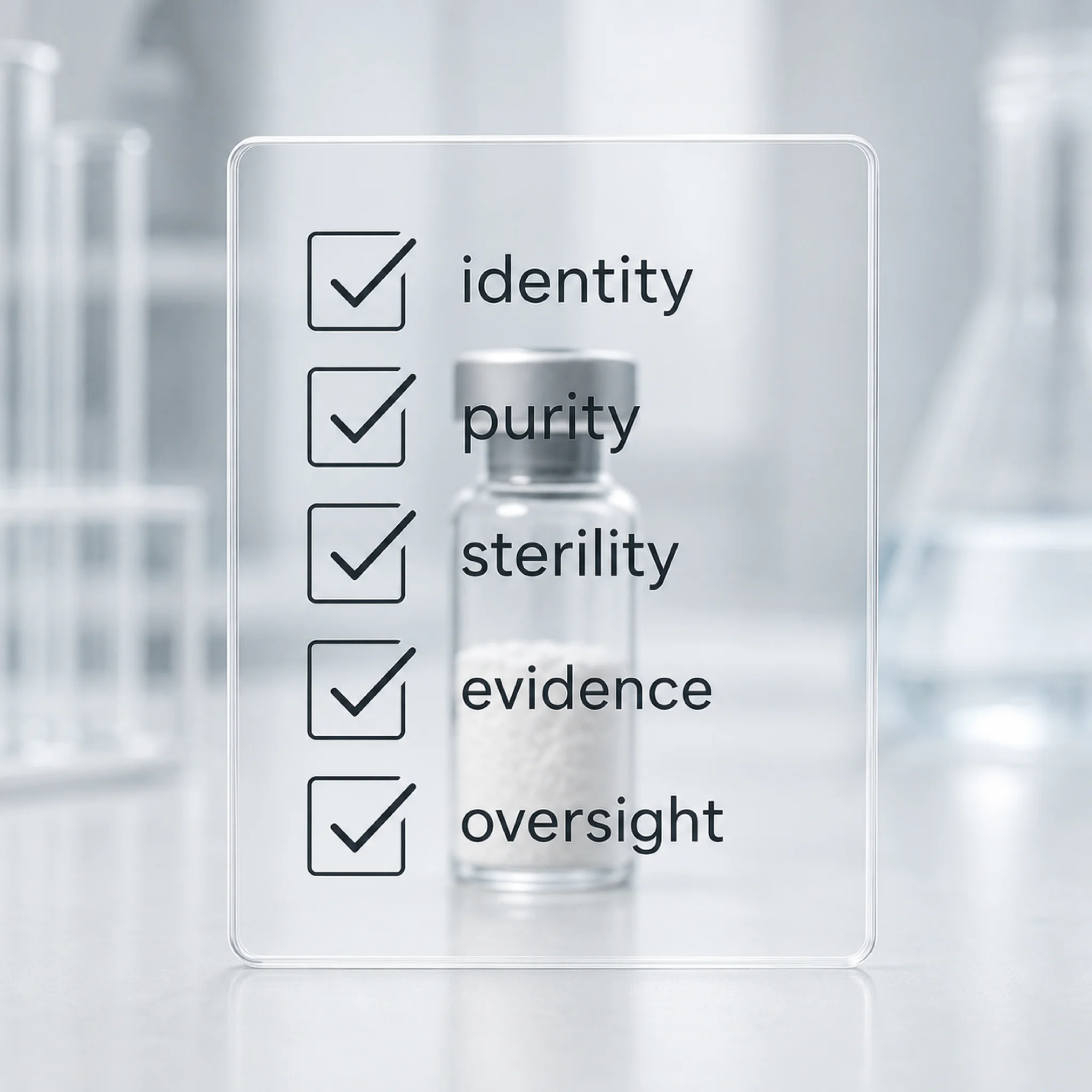 Checklist of safety and regulatory questions for experimental peptides