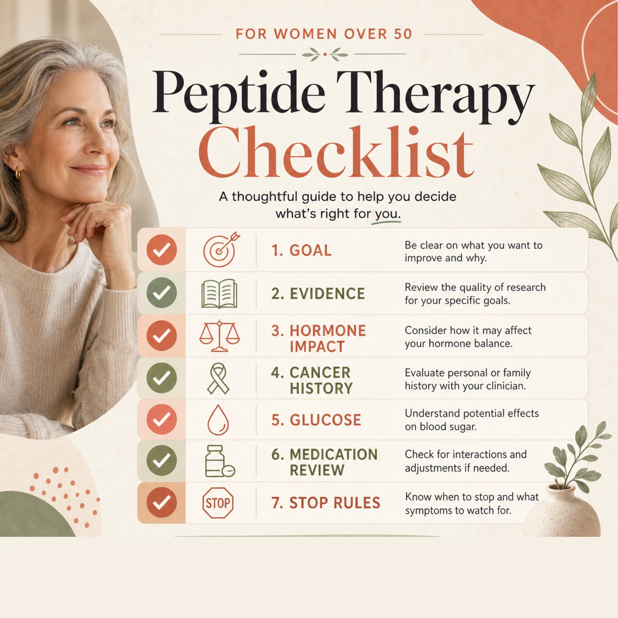 Peptide therapy checklist for women over 50