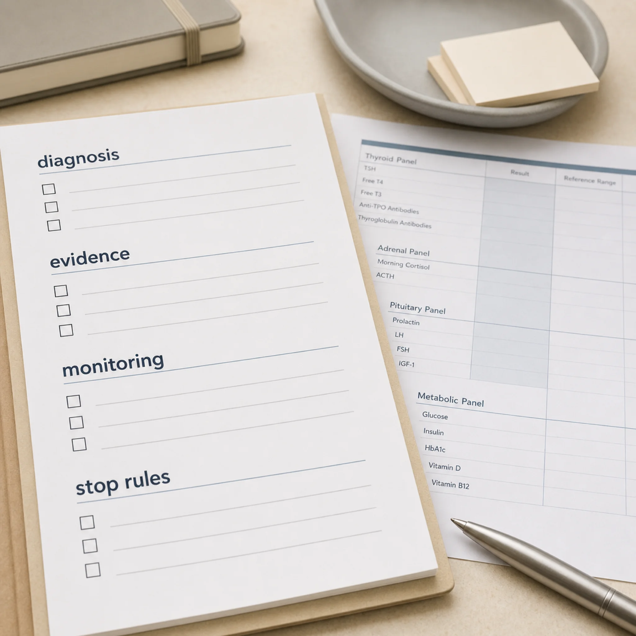 Patient checklist for discussing HGH or sermorelin with a clinician