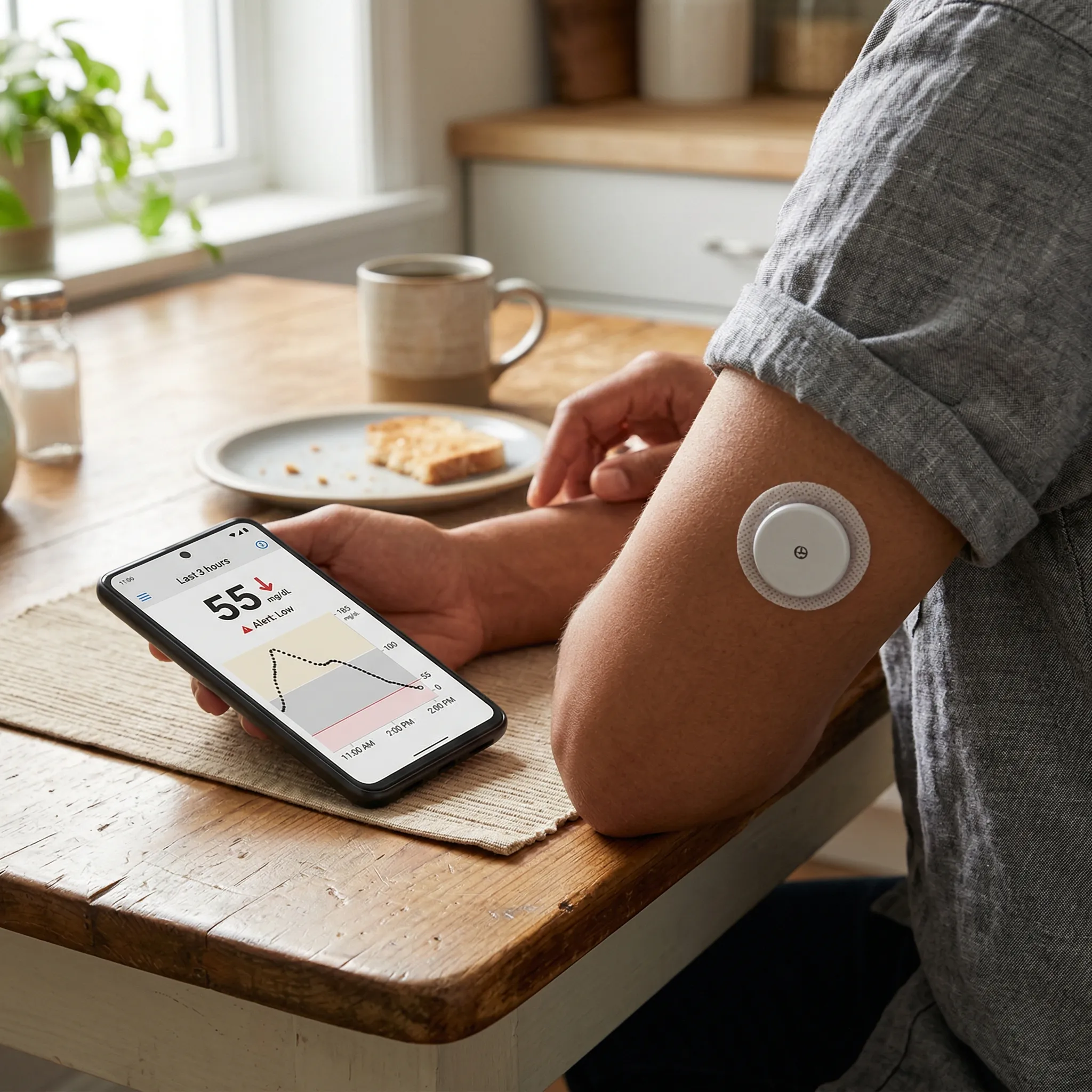 Diagram showing the two-phase insulin response after eating carbohydrates and how it leads to a blood sugar crash