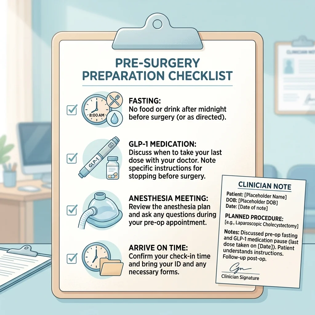Pre-surgery checklist for patients taking GLP-1 medications