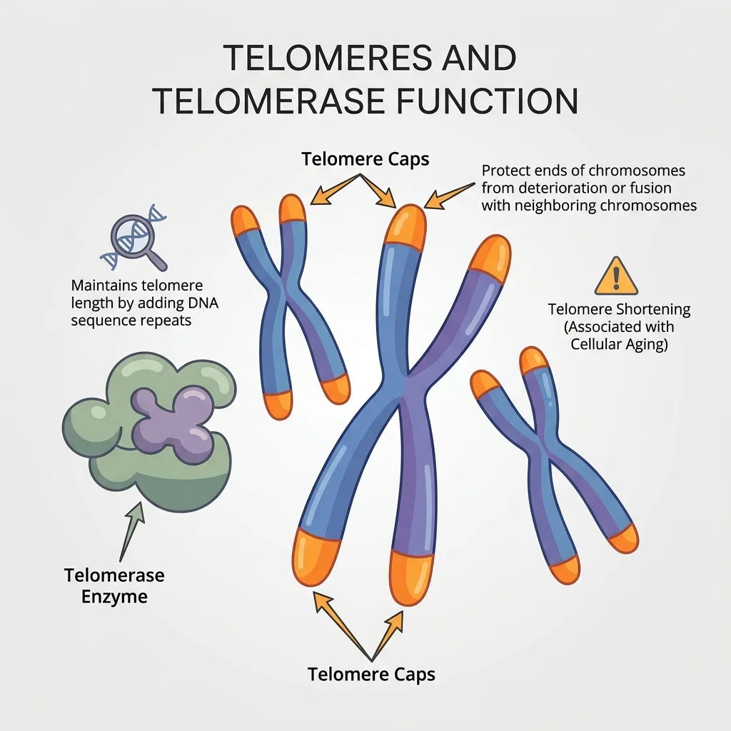 Telomere caps and telomerase concept used to explain epitalon's proposed mechanism