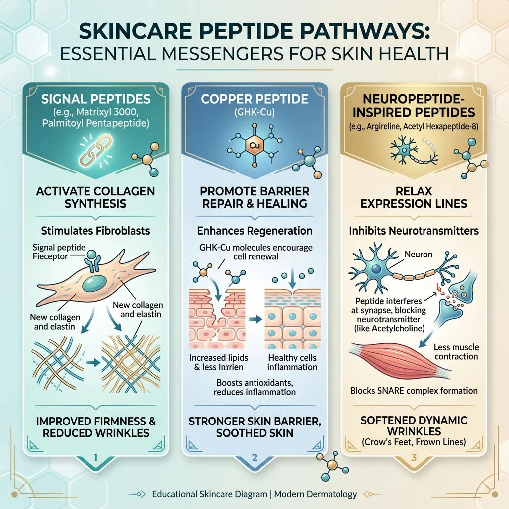 Diagram of signal peptides copper peptides and neuropeptide style peptides
