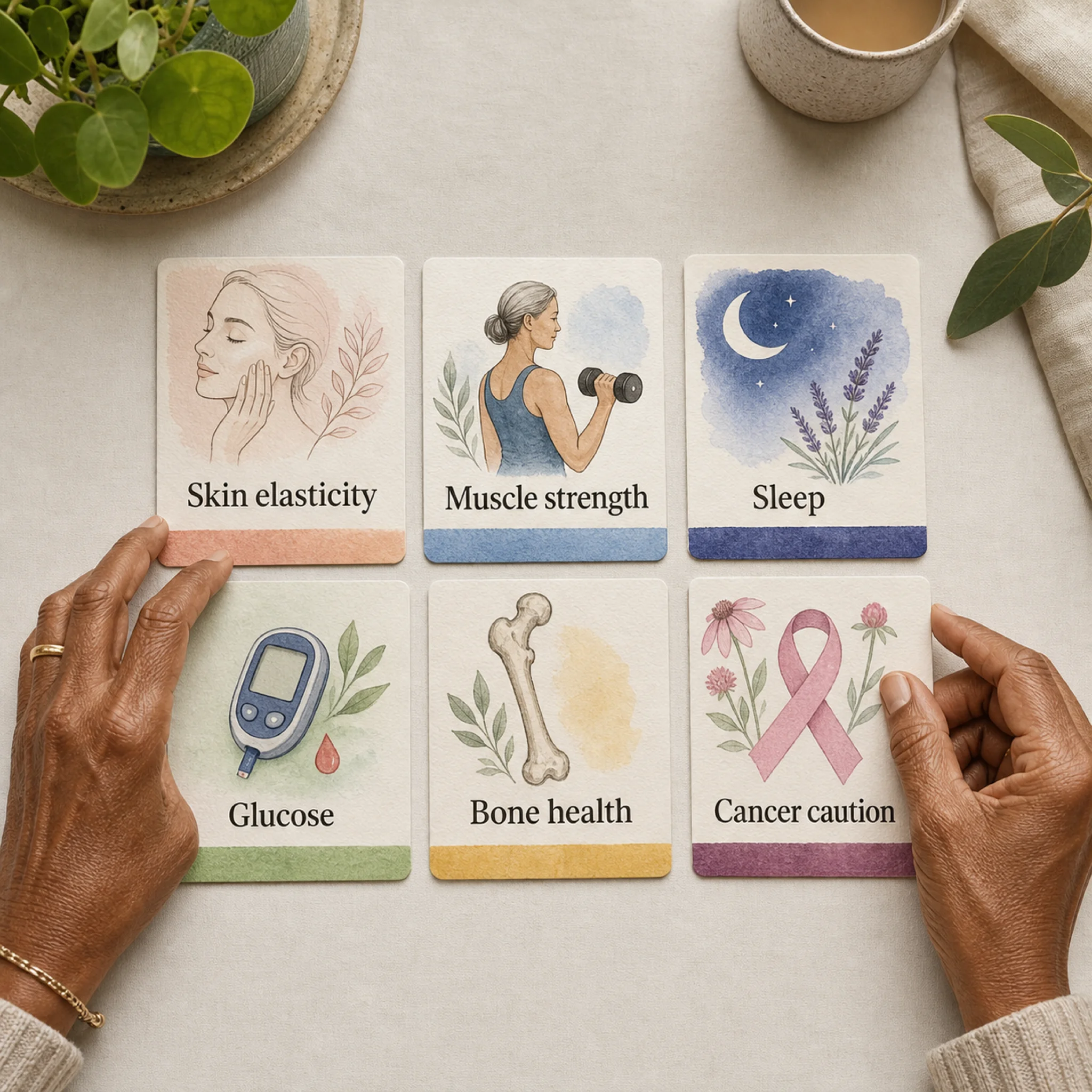 Health priority cards for women over 50 considering peptide therapy